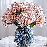 Bailikang 10PCS Faux Hydrangea Flower Hydrangea Artificial Flowers Hydrangea Bouquet Faux Flower Table Centerpieces for Home Wedding Bridal Bouquet Office Party DIY Floral Decor