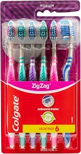 Colgate Zig Zag Manual Toothbrush 6 Pack Cross Bristles Tongue Cleaner