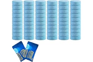 HMFOR Frylr 60 Pieces Car Windshield Washer Fluid Tablets, Glass Washer Fluid Tablets, Solid Concentrated Effervescent Washer Tablets for Car/Kitchen/Windows/Cleaning