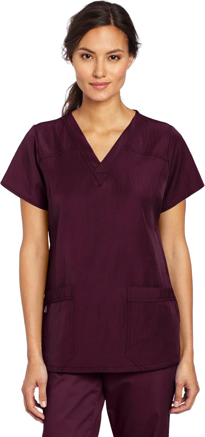 WonderWink Women's Four Stretch Sporty V-Neck Scrub Top: Clothing