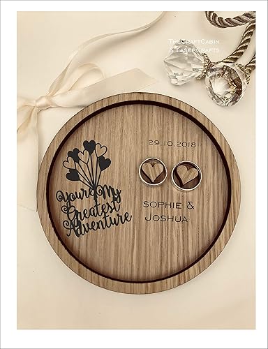 Wedding Ring Bearer Pillow Tray Personalised Engraved Disney You