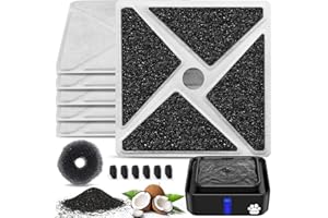 Kastty 14L/3.8Gal Large Dog Water Fountains Replacement F- ilters 6 Pack, Largest 9", Square Ultrafiltration, More Activated Carbon, Food Grade, 6 + 6 P ump F ilter + 1 Circle F ilter