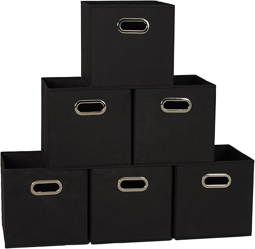 6 Pcs Foldable Fabric Storage Rack Box 6 Cubes Bins Drawers
