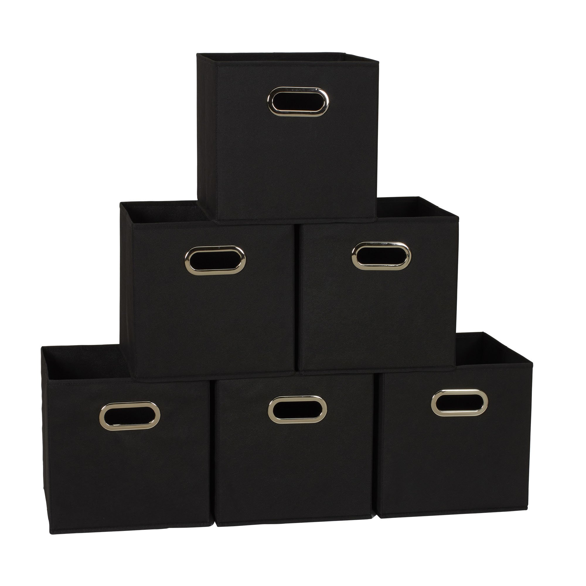Set of 6 Foldable Fabric Storage Bins Cubby Cubes with Handles 11"H x