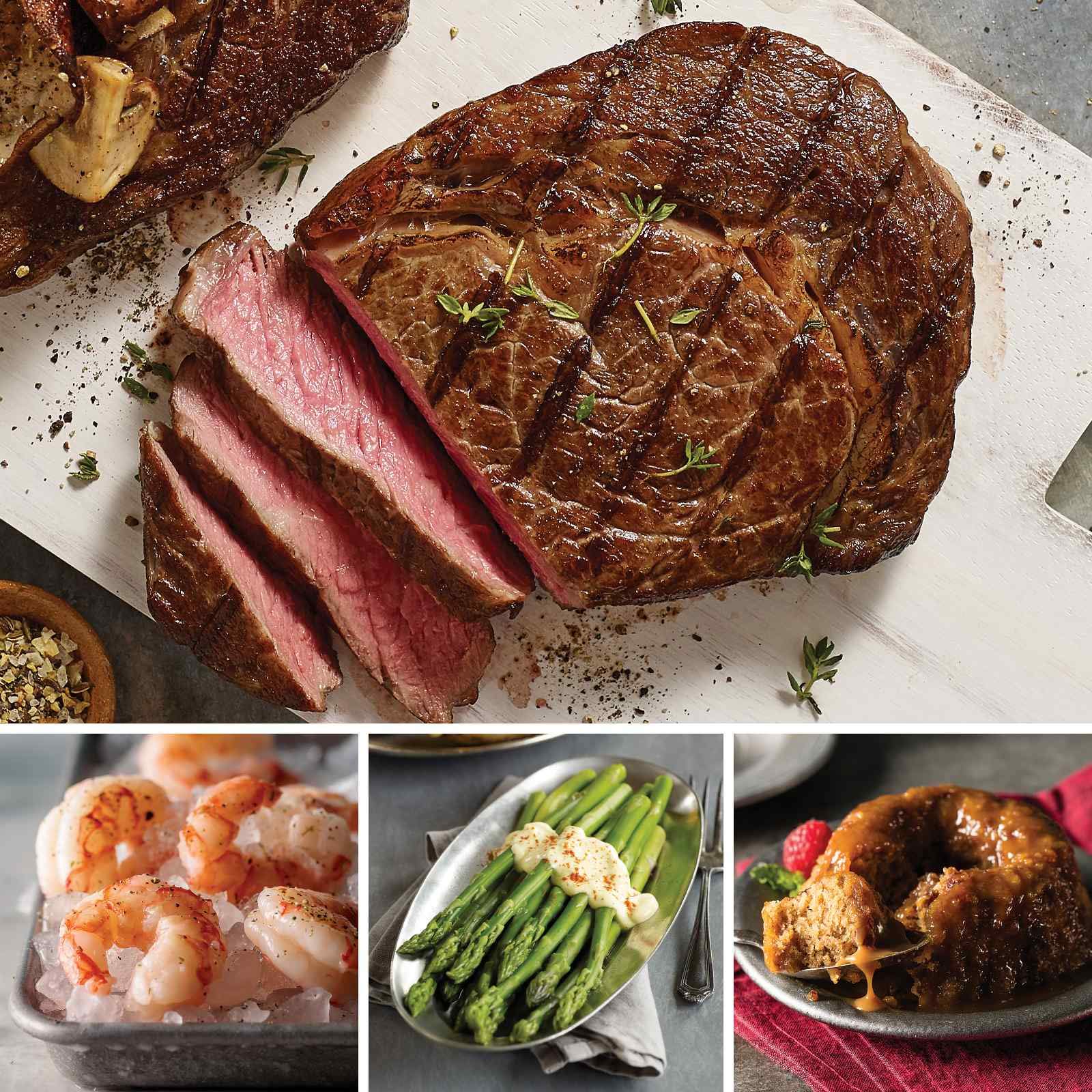 Omaha Steaks Ribeye and Red Shrimp Holiday Surf and Turf Combo (9Piece with Ribeyes, Wild