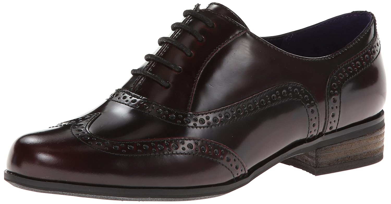 CLARKS Women's Hamble Oak Oxford, Burgundy, 8 M US Oxfords