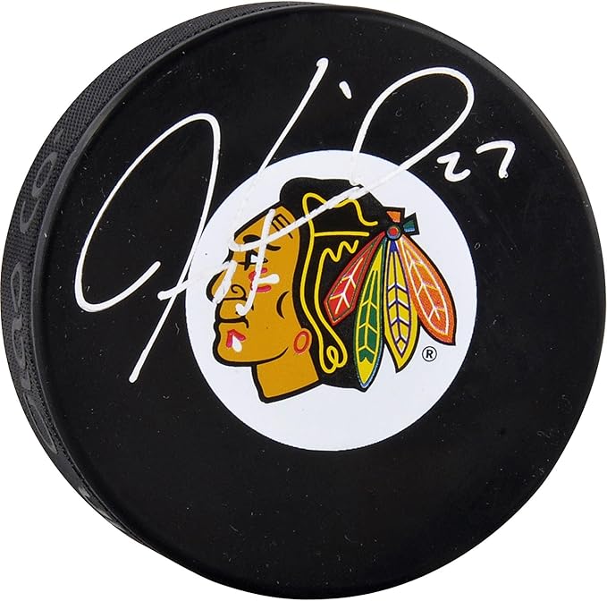 Jeremy Roenick Autographed Chicago Blackhawks Logo Puck Autographed