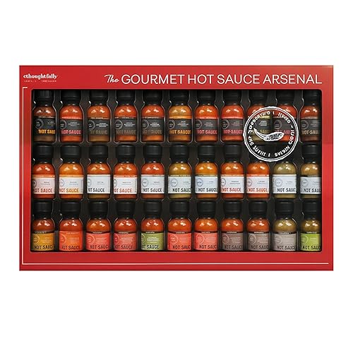 Gourmet Hot Sauce Gift Set - Arsenal Selection of 3 Collections: Extreme Heat, Small Batch & Global Flavors. Chilli Sauce Heat Pack of 30 Hot Sauces with Topline Card. Christmas Gifts for Spicy Lovers