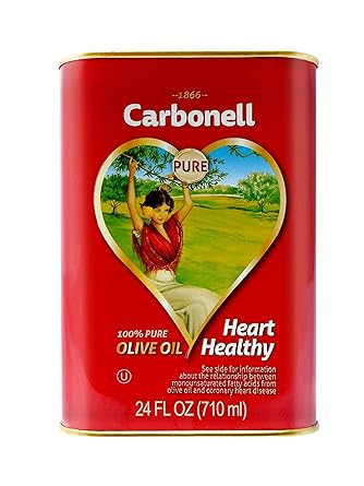 Amazon Com Carbonell Pure Olive Oil 24 Fluid Ounces Oz Tin Red Wine Vinegars Grocery Gourmet Food