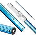 U.S. Pool Supply 8 Foot Swimming Pool Pole Telescopic - Aluminum Pool Skimmer Pole Net, Rake, Brush, Vacuum Head Handle, Attach Cleaning Equipment Accessories, Adjustable 2 Piece Expandable Extension