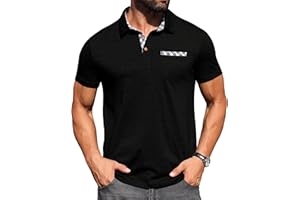 Sailwind Men's Polo Shirts Lightweight Short Sleeve Casual Cotton T-Shirt Summer Golf Tee Button with Pocket