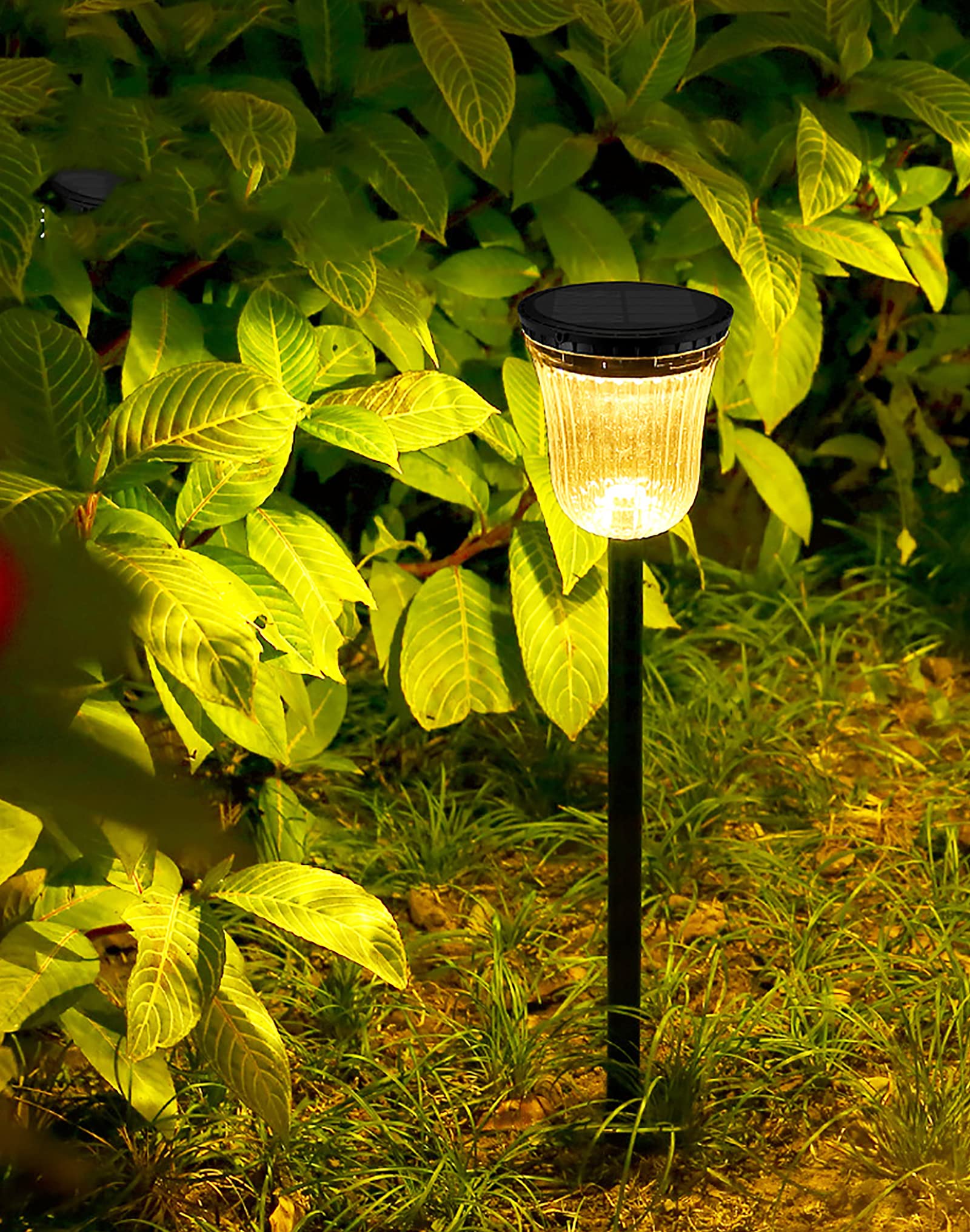 Solar Pathway Lights Garden Light, Outdoor IP55 Waterproof Outdoor Solar Ground Lights Soft LED Landscape Decorative Lighting, for Garden Patio Lawn Yard Ground Backyard Walkway（Warm White）