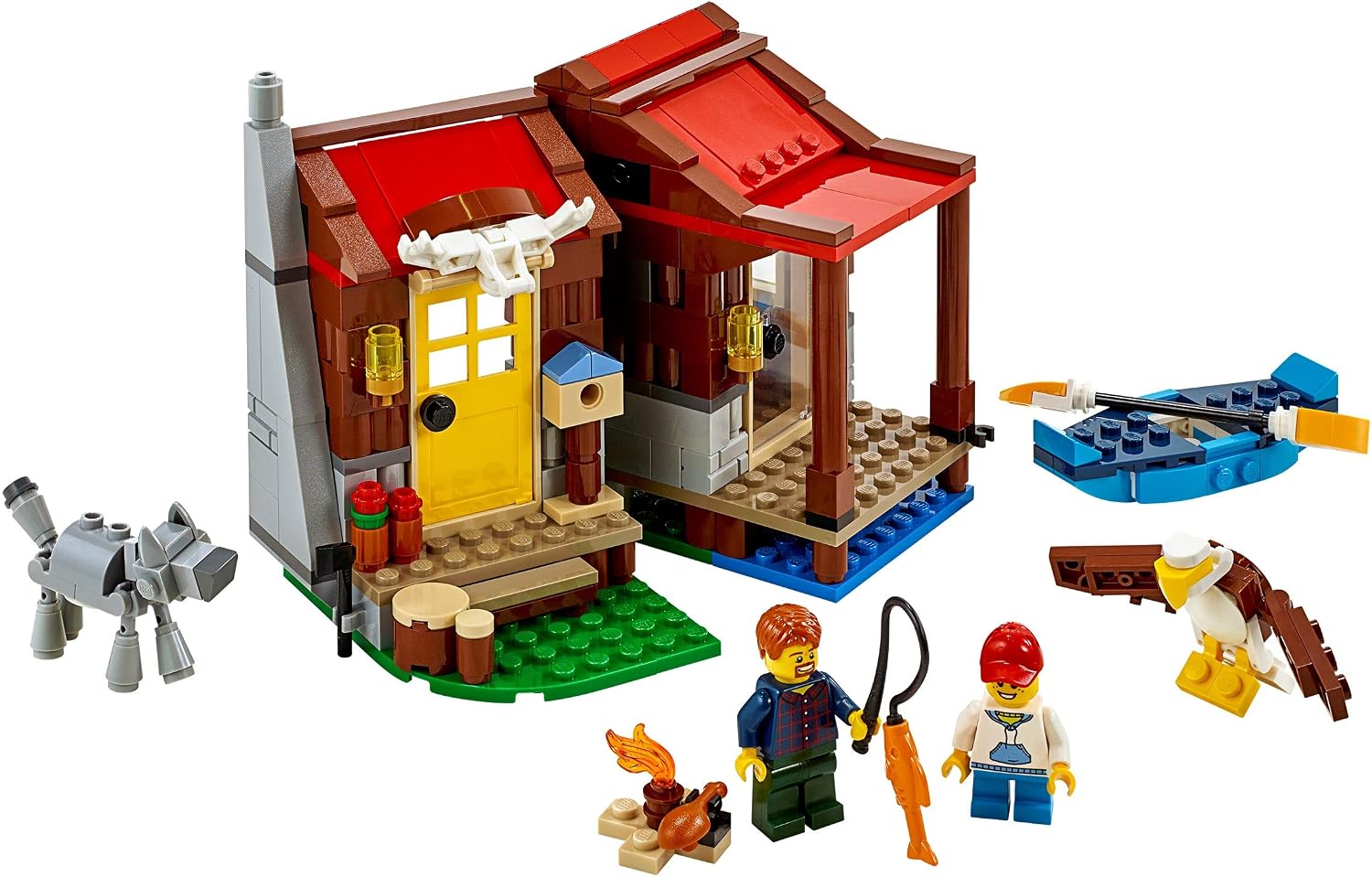 LEGO 31098 Creator 3in1 Outback Cabin, Bird Watch Tower and Canal Boat Set, Multicolor - Image 4