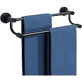 Alise Double Towel Bars,16 Inch Towel Rack for Bathroom, Wall Mount Towel Holder, Quick Drying Towel Hanger SUS304 Stainless Steel Towel Rail, Matte Black, GOY4400-B