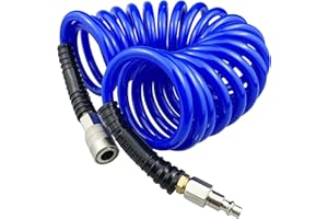 Darnassus Polyurethane Recoil Air Hose, Air Compressor Hose with 1/4" Swivel Fittings, for Industrial, Household, Garage, Sta