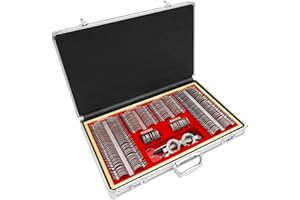 AreMOLO 266Pcs Optometry Rim Case Kit, Precise Optical Trial Lens Set Metal Rim Optometry Box Kit with Optometry Test Trial Frame, Professional Eye Protection Accessories Set, 22.4 * 14.2 * 3.7Inch
