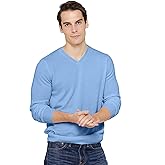 State Cashmere Men's Essential V-Neck Sweater 100% Pure Cashmere Classic Long Sleeve Pullover