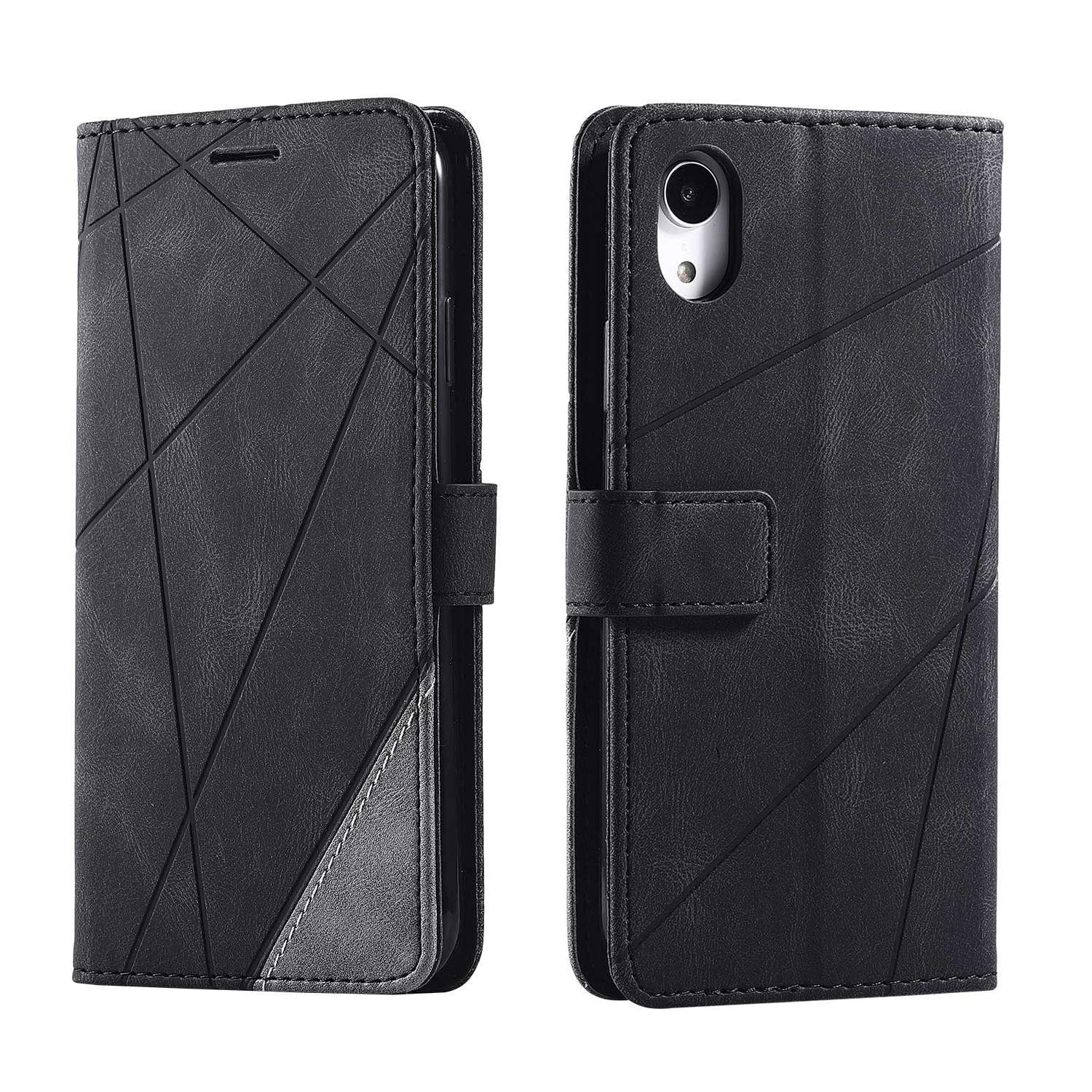 SONWO Case for iPhone Xs Max Case, Premium Leather Flip Wallet Case Magnetic Closure Card Slots Kickstand Phone Case for iPhone Xs Max, Black