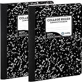 Enday Marble Composition Notebook College Ruled (2 Pack) 100 Sheets Black Composition Notebook For Back to School, Home and Office