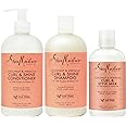 SheaMoisture Moisturize and Define Shampoo, Conditioner and Styling Milk for Curly Hair Care Coconut and Hibiscus with Shea Butter and Coconut Oil