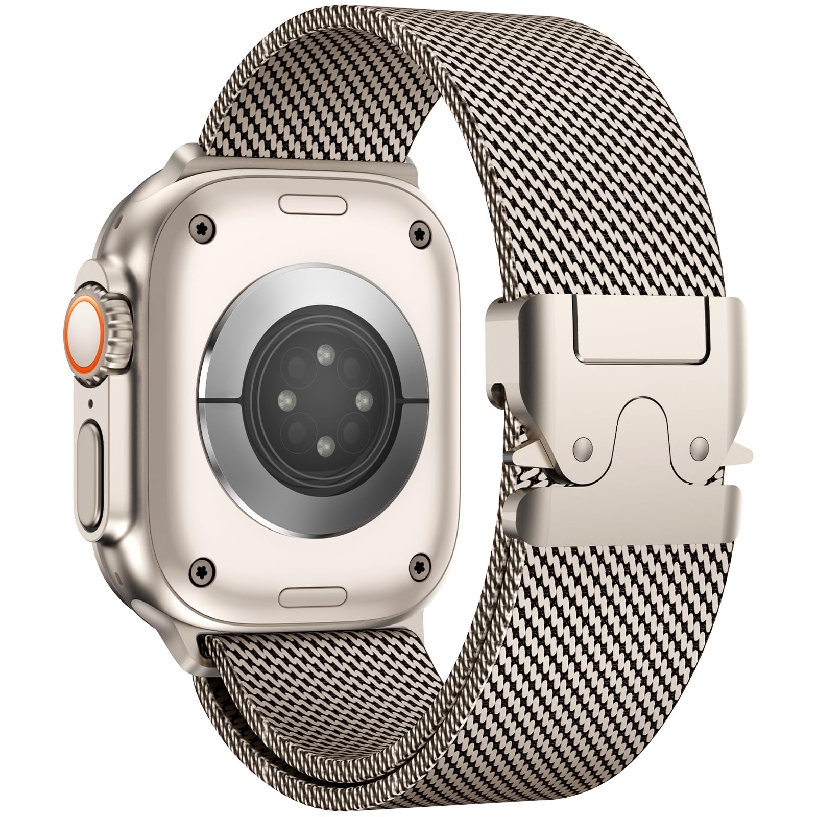 Photo 1 of Milanese Mesh Loop for 44 mm 45 mm Apple Watch Band for Men 42mm 44mm 46mm 38mm 45mm Series 7 40mm 41mm 49mm Women,Stainless Steel Parachute Buckle for iWatch Ultra 2 Series 10 9 8 7 6 SE 5 4 3