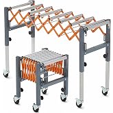 BORA Adjustable Conveyor Roller Stand for Table Saw Outfeed Extension | Adjustable - expandable conveyor roller stands for table saw outfeed support with heavy-duty performance for Woodworking