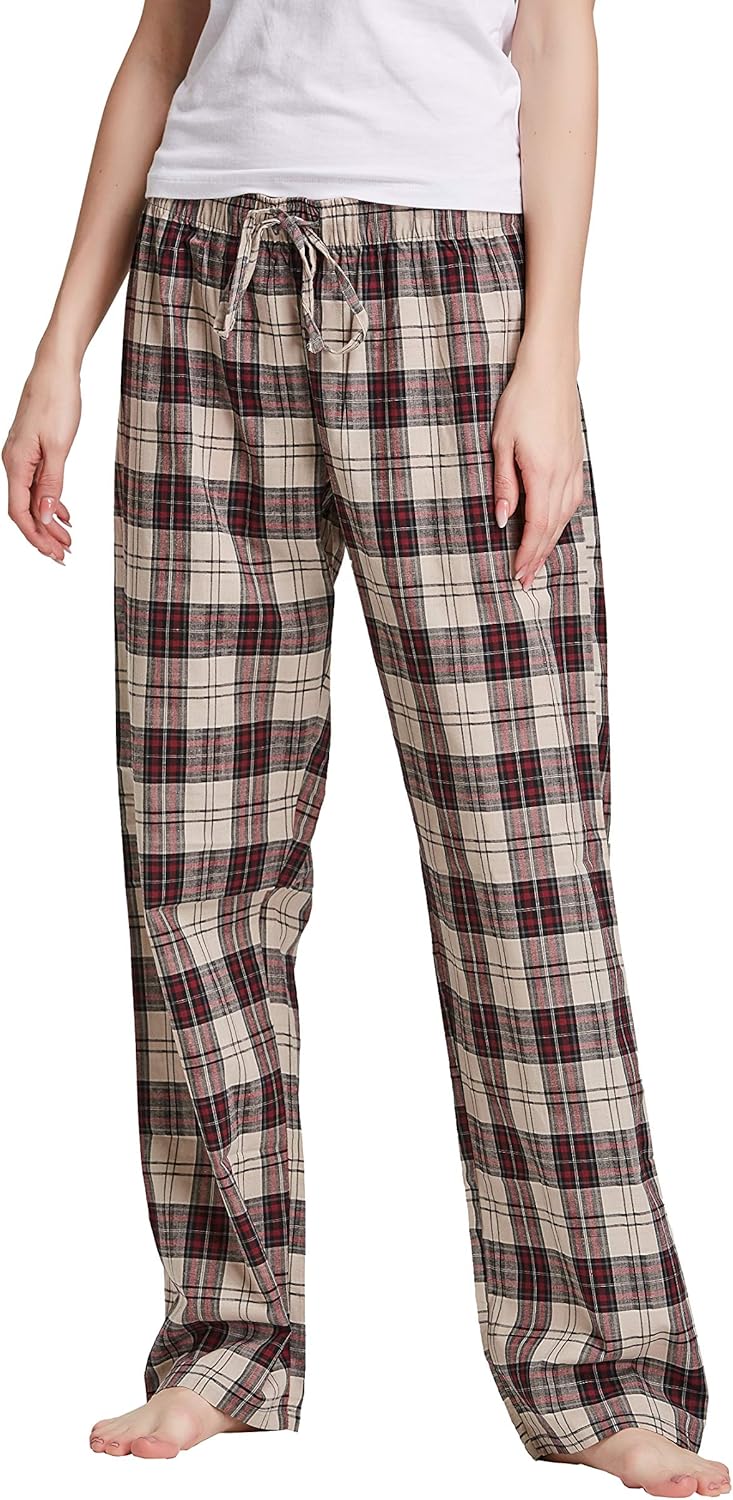 CYZ Women's 100% Cotton Woven Poplin Sleep Pajama Pants at  Women’s Clothing store