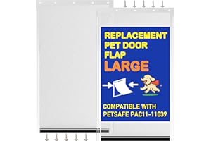 LPLSWYB 2 Pack Large Dog Door Replacement Flaps with Screws, Compatible with Petsafe Freedom Doggie Doors, PAC11-11039 10 1/8" X 16 7/8" Magnetic Closure, Weather Resistant Flexible (Frosted Transparent)
