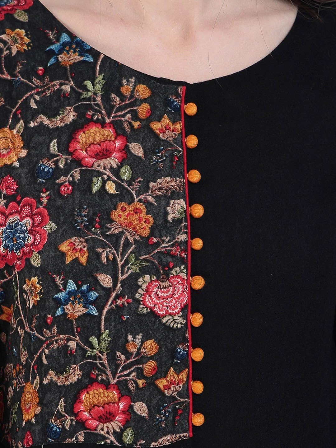 ives grey viscose rayon straight floral print kurti for women