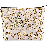 WZMPA Tiger Cosmetic Bag - Tiger Fans Gifts - Peace Love Makeup Zipper Pouch Bag - Merchandise (Peace Tiger 2-Full)