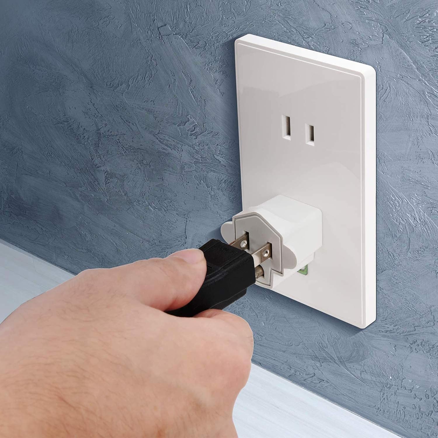 3-2 Prong Grounding Outlet Adapter, JACKYLED 3 Prong to 2 Prong Adapter Converter, ETL Listed Fireproof Material 200℃ Resistant Heavy Duty Wall Outlet Plug for Household Appliances Industrial, 4 Pack - - 