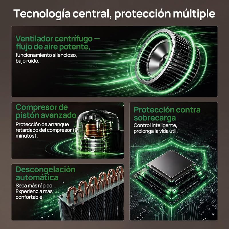 Deshumidificador 25L/día Desumidifador Tres Modos de Funcionamiento