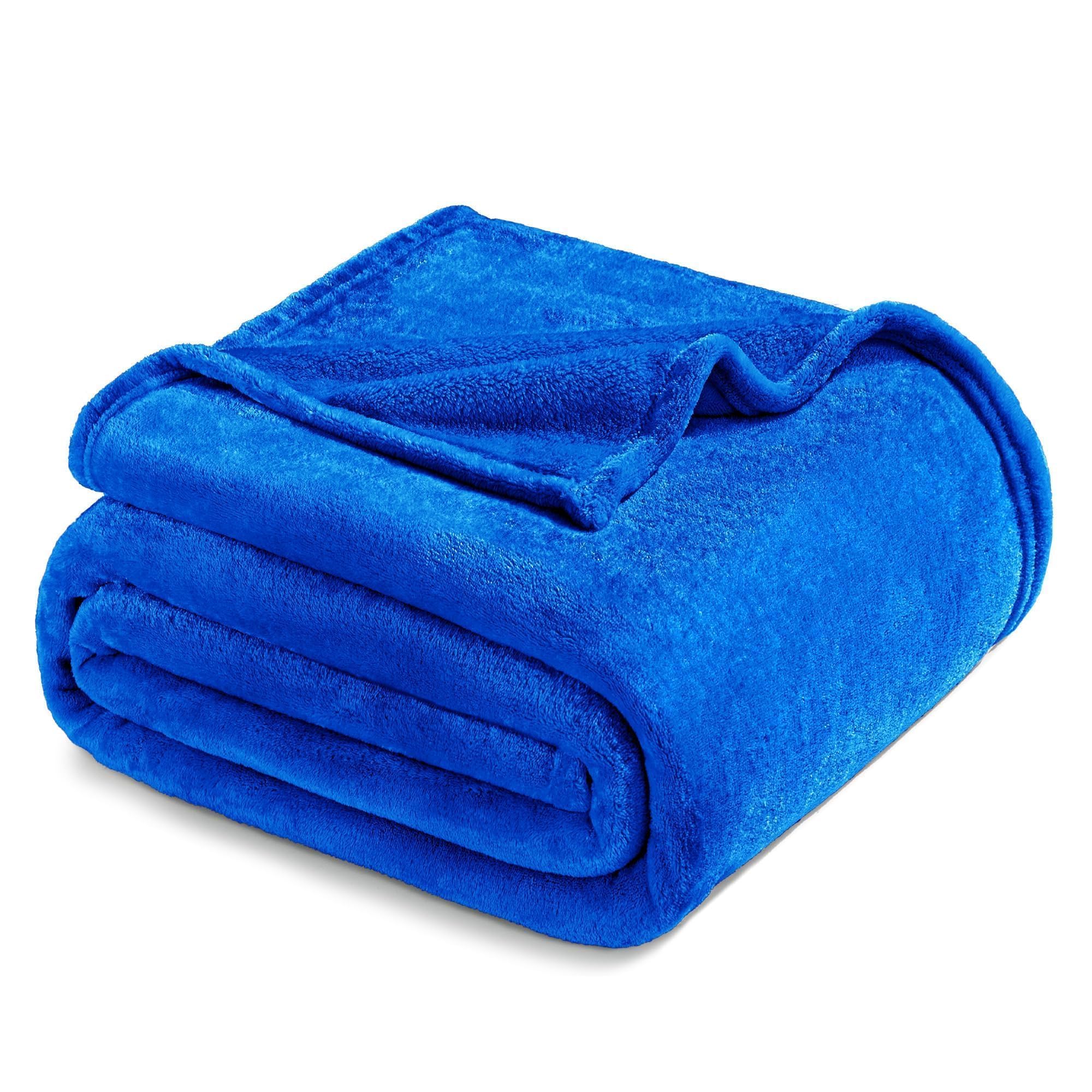 Exclusivo Mezcla Fleece Blanket King Size for Bed, Super Soft and Warm, All Season Use, Cozy, Plush, Lightweight, 230x265 CM, Cobalt Blue