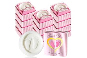AIXIANG Baby Shower Favors Soaps Handmade Pink Gift Boxed Little Baby-feet Scented Soap Favors for Baby Girl Baby Shower Favors and Decorations (12 Pack, Baby Girls Baby Shower Favors)