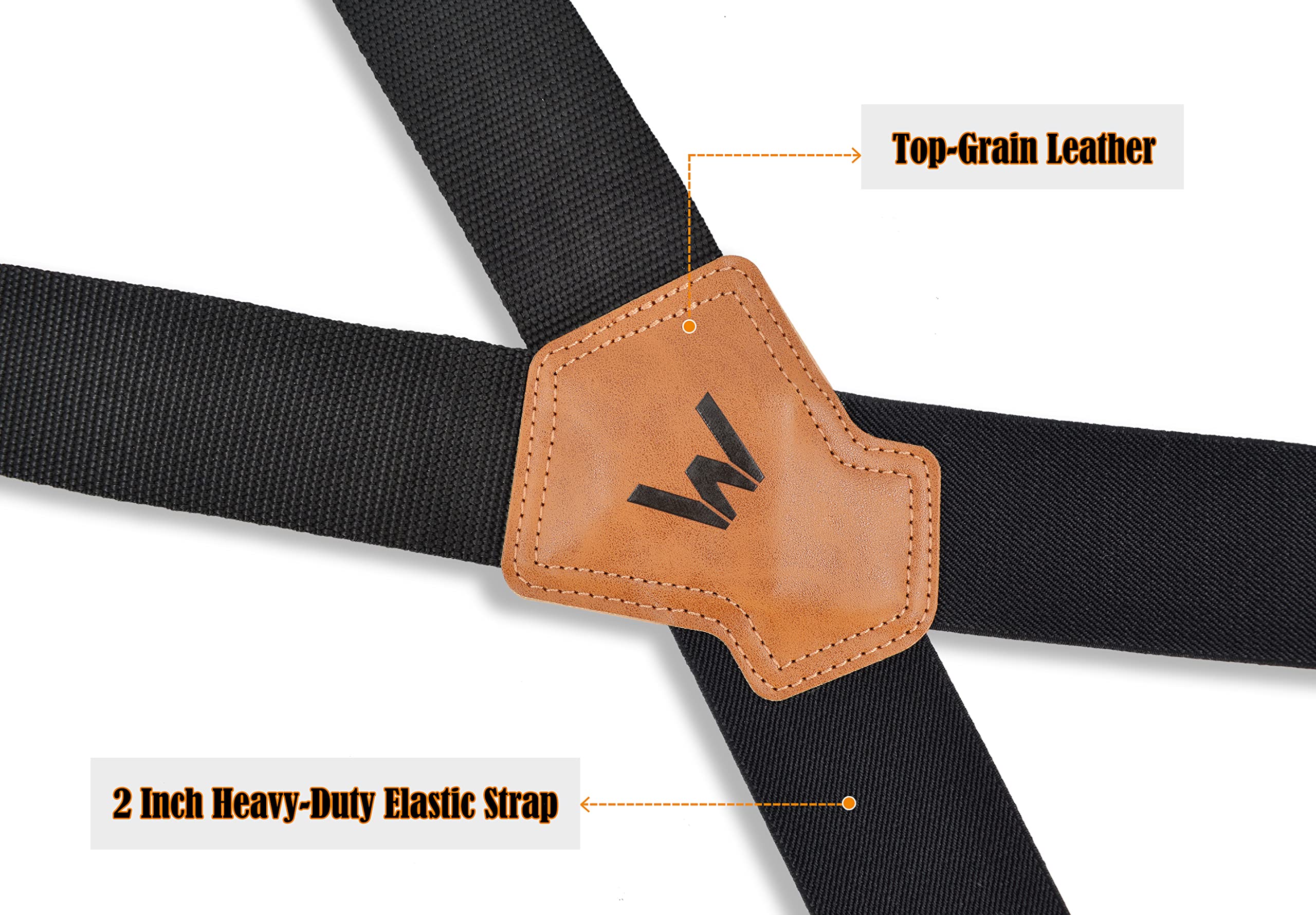 WELKINLAND 2Inch-Wide Heavy Duty Work Suspenders for Men
