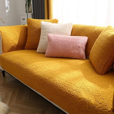 SHANNA Thick Lamb Faux Sofa Cover 1 2 3 4 Seater Non-Slip 110x110cm