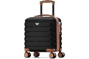 Flight Knight Carry On Suitcase 16.25x13.5x8 Hardside TSA Lock & USB Port Lightweight Luggage Silent Double Spinner Wheels Maximum Underseat Carry-On Bag For Virgin & South West Approved Airlines