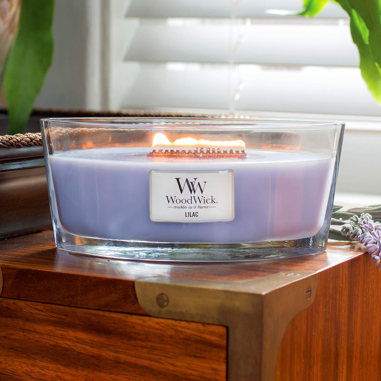 Woodwick Ellipse Scented Candle with Hearthwick Flame, Paraffin, Sweet Lime Gelato BigaMart