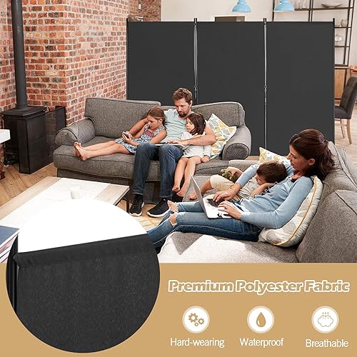 Giantex Ft Tall Panel Room Divider Black, Lightweight Portable