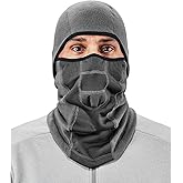Ergodyne N-Ferno 6823 Balaclava Ski Mask, Wind-Resistant Face Mask, Hinged Design, Each, Gray