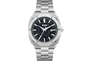 BUREI Men's Wrist Watches, Analog Stainless Steel Quartz Waterproof Watches for Men,Valentines Day Gifts for Men