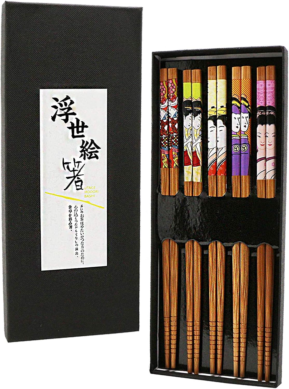 HUIMALL 5 Pairs Chopsticks, Chinese Chopsticks Gift Det Chinese