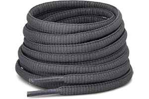 Puzeam 2 Pairs Oval Athletic Shoelaces 30 Colors 1/4" Half Round Shoe Laces for Sneakers