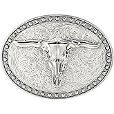 LALATCH Western Cowboy Belt Buckle for Men Vintage Cowboy Cowgirl Rodeo Texas Buckle Longhorn Bull Belt Buckles
