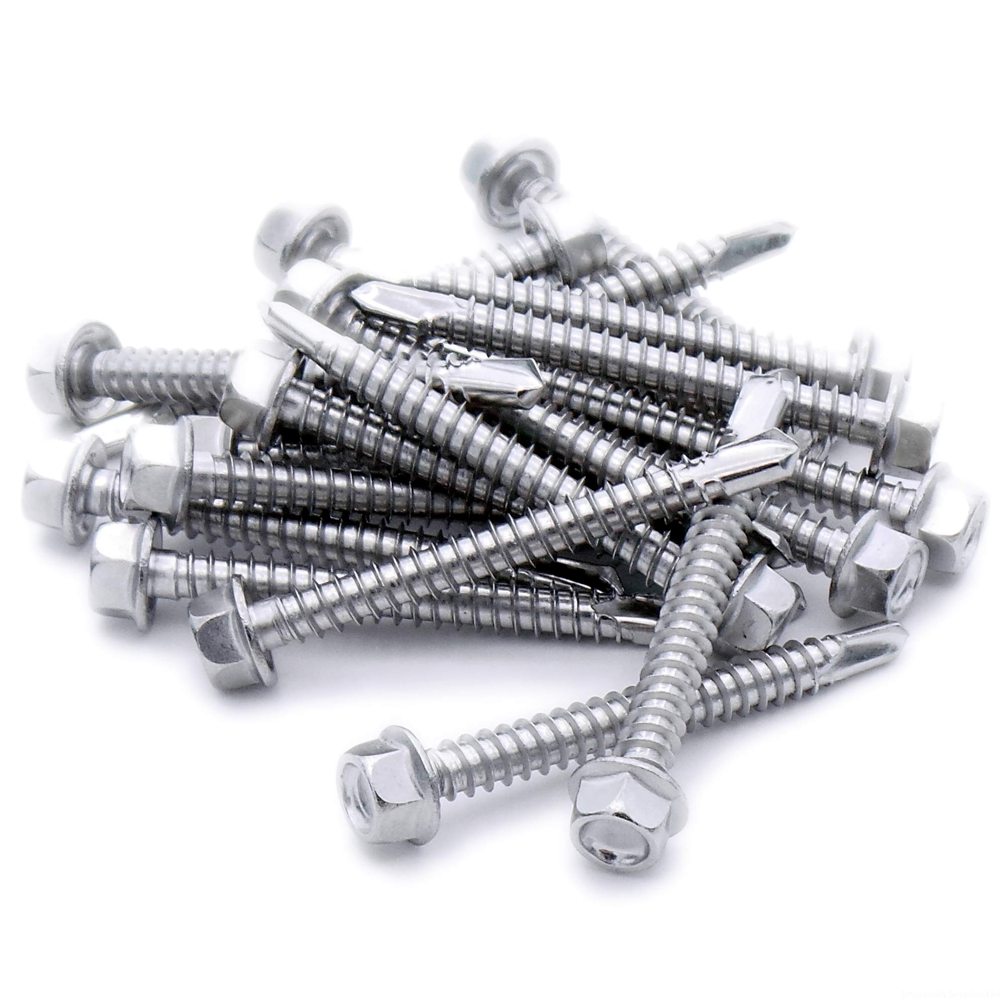 No.8 x 0.5 (4.2mm x 13mm) Hex Self-Drilling Screw (Flanged) - Stainless Steel (A2) (Pack of 20)