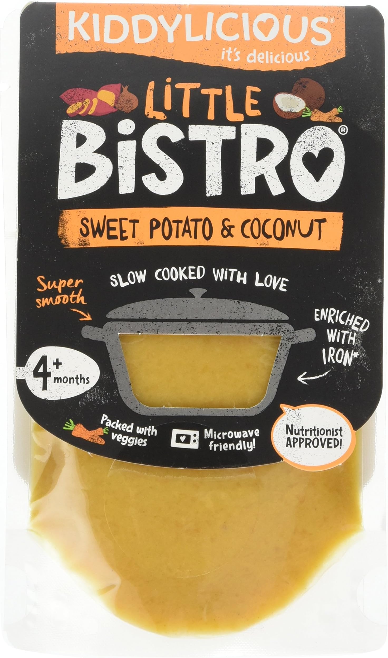 Kiddylicious Little Bistro Sweet Potato & Coconut Stage 1 100g - Pack of 8