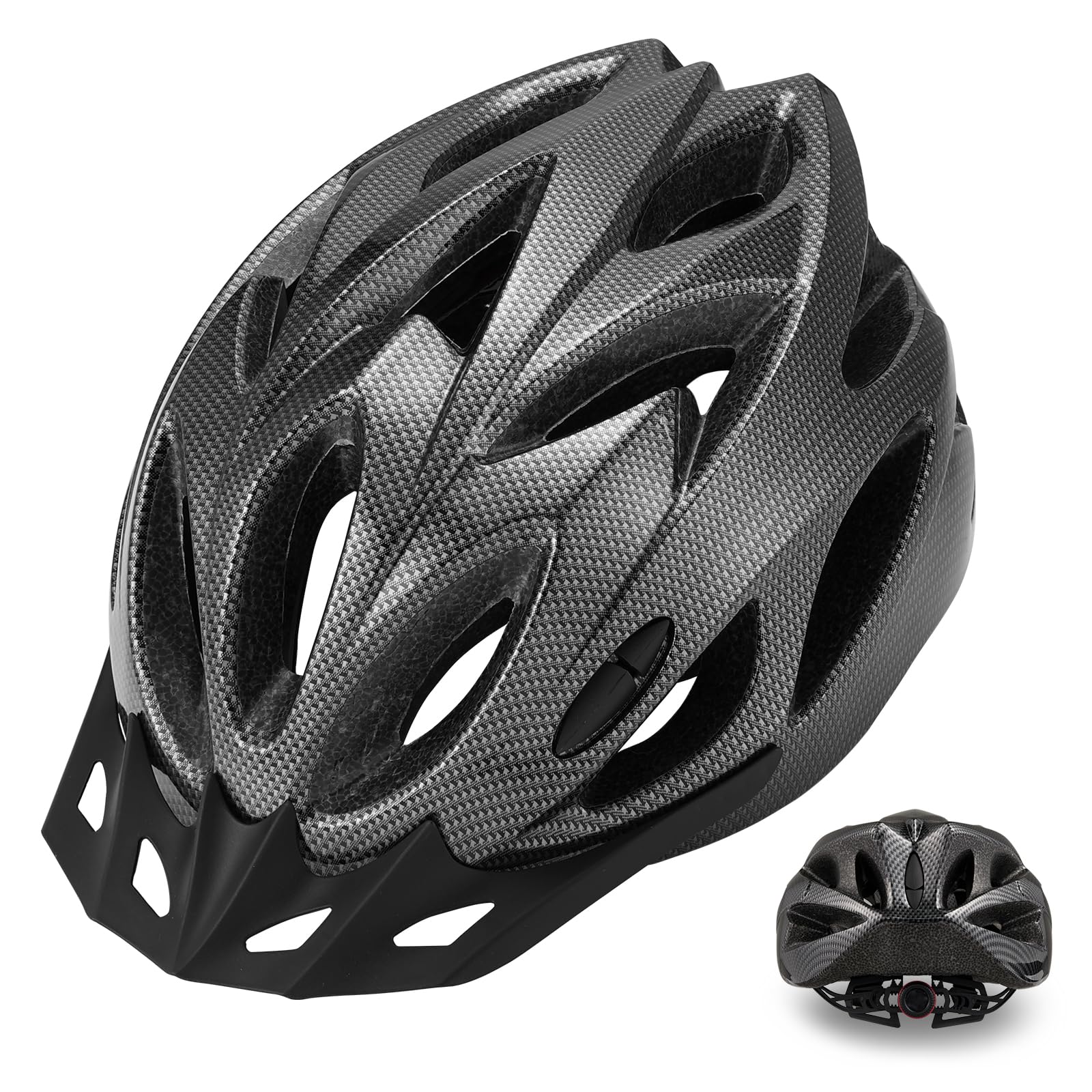 Photo 1 of Zacro Adult Bike Helmet, Lightweight Bicycle Helmet with Removable Pads and Visor, CPSC Certified Safety Helmet for Men Women, Mountain Road Cycling Helmet for Adult, Black