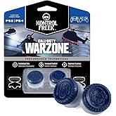 KontrolFreek Call of Duty: Warzone Performance Thumbsticks for PlayStation 4 (PS4) and PlayStation 5 (PS5) | 2 High-Rise, Hybrid| Blue/Gray