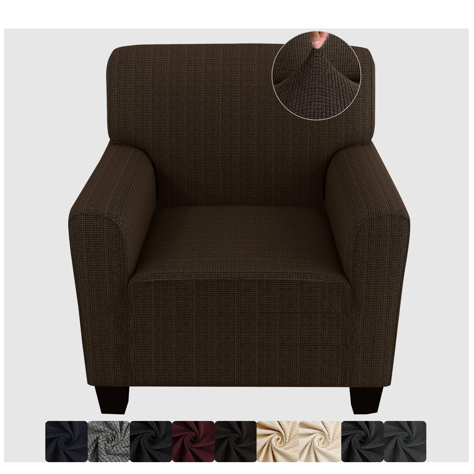 Photo 1 of ZNSAYOTX Chair Slipcovers with Arms for Living Room High Stretchy Spandex Pet Friendly Armchair Furniture Protection Covers (Coffee, Chair)