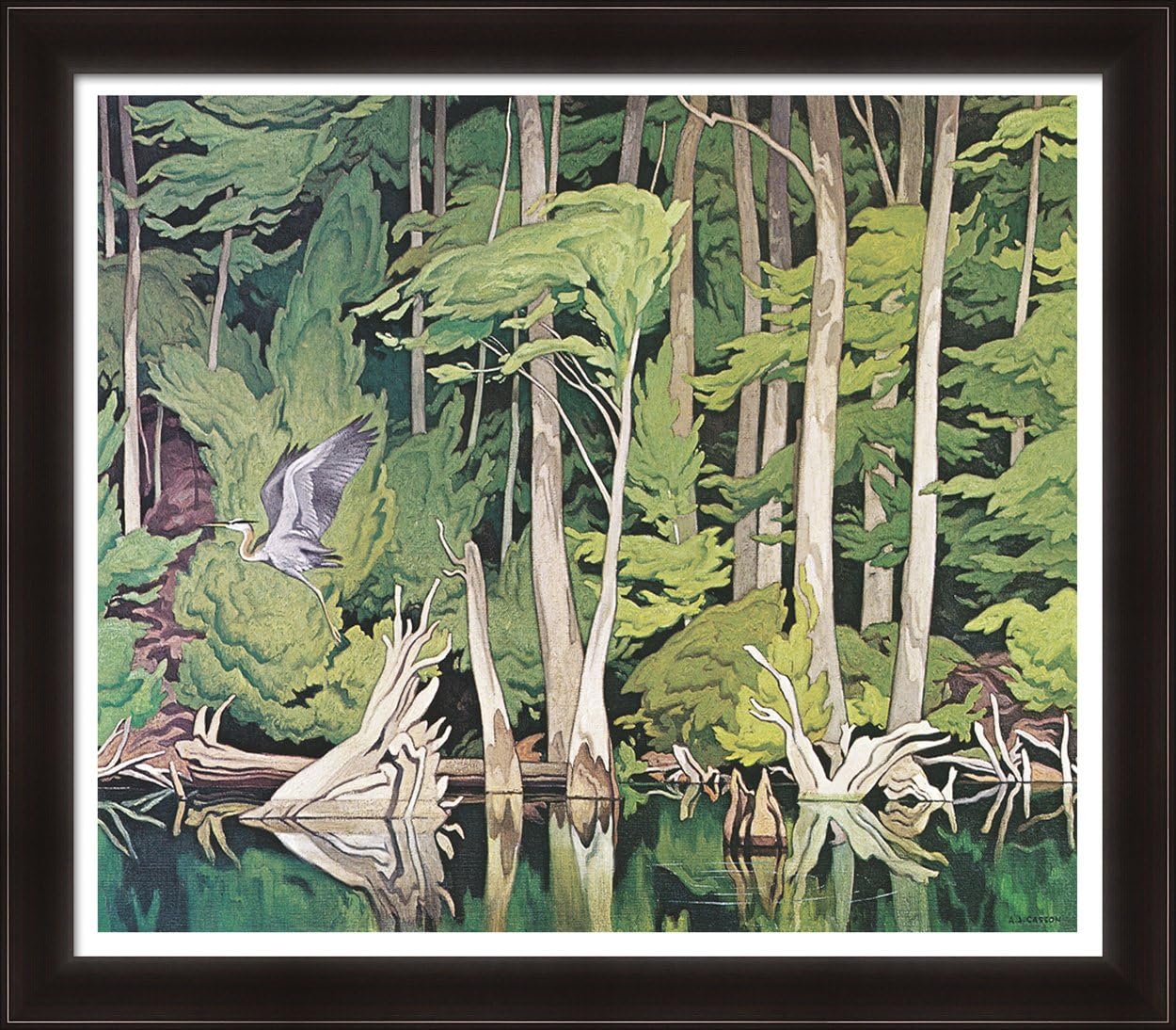 A J Casson Limited Edition Group Of Seven Blue Heron Framed Art Print At Amazon S Sports Collectibles Store
